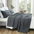 thumbnail image 1 of Waffle Weave Dark Grey King Blanket 90Lx108W, 1 of 4