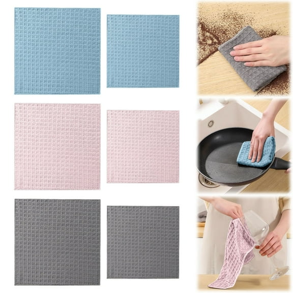 Waffle Weave Dish Cloths TASTAN Double-Sided Waffle Weave Dish Cloths - Ultra-Soft Microfiber Cleaning Rags, Highly Absorbent & Quick-Drying Reusable Towels for Kitchen & Dishwashing, Cleaning Rags