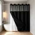 thumbnail image 1 of Waffle Weave Double Layer Shower Curtain, Waterproof Polyester Fabric Bathroom Curtain with Detachable Liner & Metal Grommets, No Hook Installation, Quick-Dry, Machine Washable, 72 x 36 Inches, 1 of 6