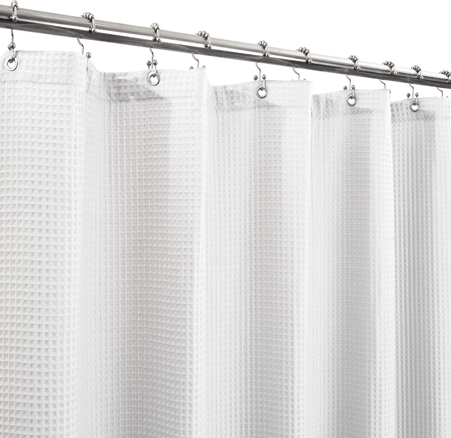 Eaving Machine Extra Wide White Waffle Weave Shower Curtain 108W x 72H Heavyweight ...