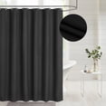 thumbnail image 1 of Yiannan Waffle Weave Fabric Shower Curtain ,Black,71"Wx96"L, 1 of 5
