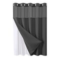 thumbnail image 1 of Waffle Weave Heavy Duty Shower Curtains, No Hook Shower Curtain with Snap in Fabric Liner, Hotel Style Waterproof Bathroom Curtain Set, 72 x 61 Inch, 1 of 6