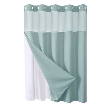 Waffle Weave Heavy Duty Shower Curtains, No Hook Shower Curtain with Snap in Fabric Liner, Hotel Style Waterproof Bathroom Curtain Set, 72 x 62 Inch