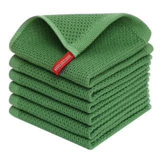 Sage Green Kitchen Dish Towels 100% Cotton Cloth Soft Cleaning Drying  Absorbent Terry Ribbed Loop: Set of 3 Multipurpose for Everyday Use