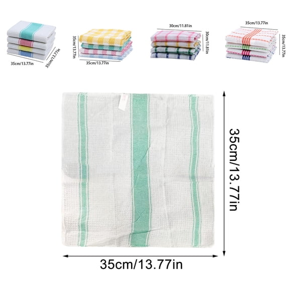 Waffle Weave Kitchen Dish Cloths Set,Cotton,Soft and Absorbent,13.7x13.7",4PCS (Style D)
