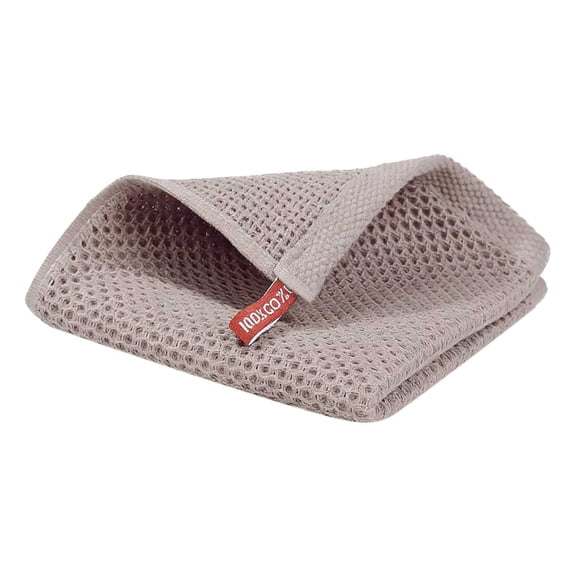 Waffle Weave Kitchen Towel Reusable Dish Cloth Quick Drying Kitchen Rag For Dishes Countertops(Light Brown-30X30Cm)