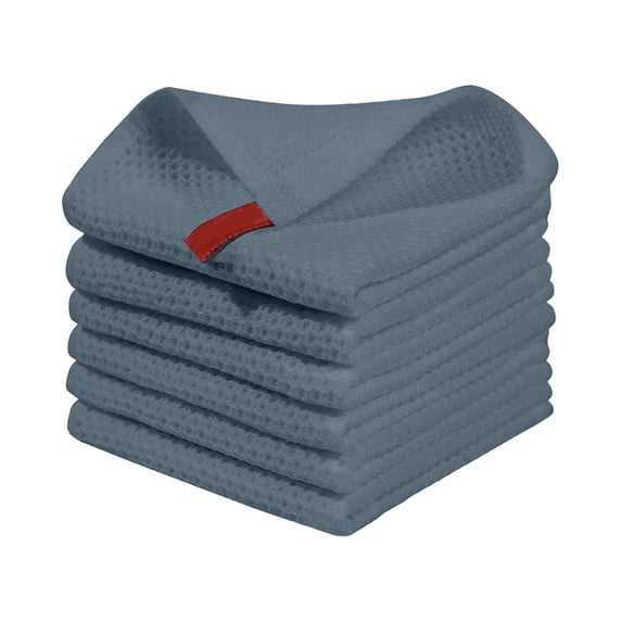 Waffle Weave Kitchen Towels, 6 Pack Dish Cloths for Washing Dishes, Ultra Soft Absorbent Dish Towels, Quick Drying Kitchen Rags