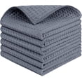 thumbnail image 1 of Waffle Weave Microfiber Cleaning Cloth, 6 Pack Highly Absorbent Cleaning Rag for Household, Reusable Kitchen Towels, Scratch-Free Barista Towels, 12 x 12 Inches, Grey, 1 of 8