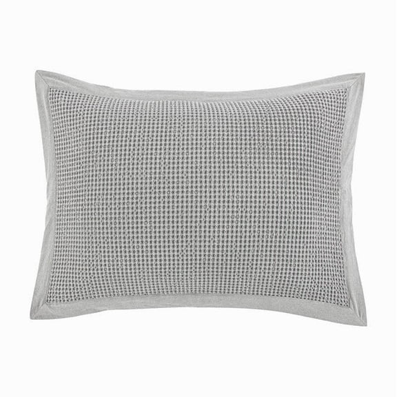 Waffle Weave Pillow Sham Set, 21" x 27", Gray, 2PC