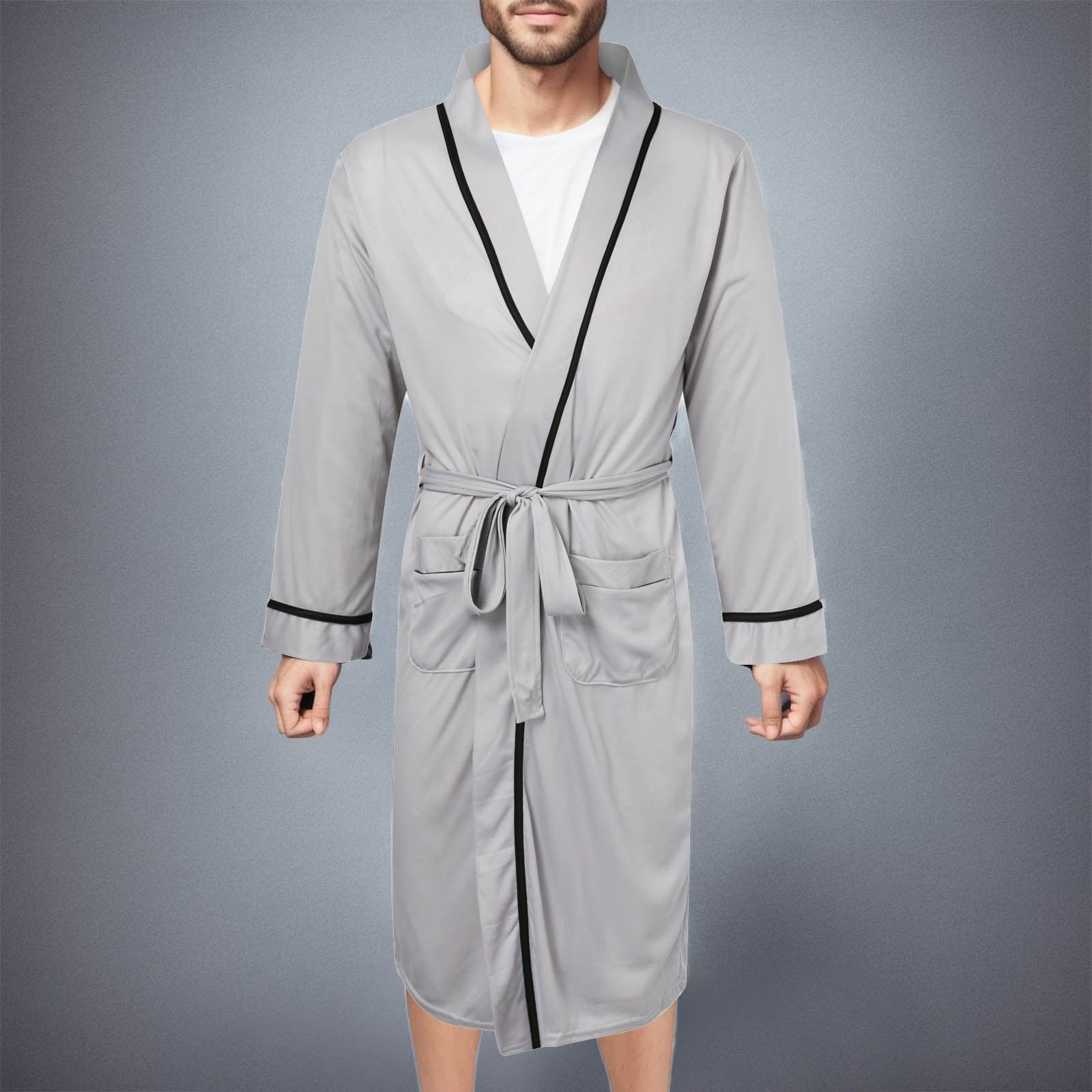 Weave Robe Men Waffle Weave Robe Male Robes Black Robes Mens Home Clothes, Yukata ...