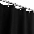 thumbnail image 1 of Waffle Weave Shower Curtain Hotel Luxury Spa, Black Heavyweight Fabric Shower Curtains for Bathroom, Washable & Water Repellent, Black, 71x72 Inch, 1 of 5
