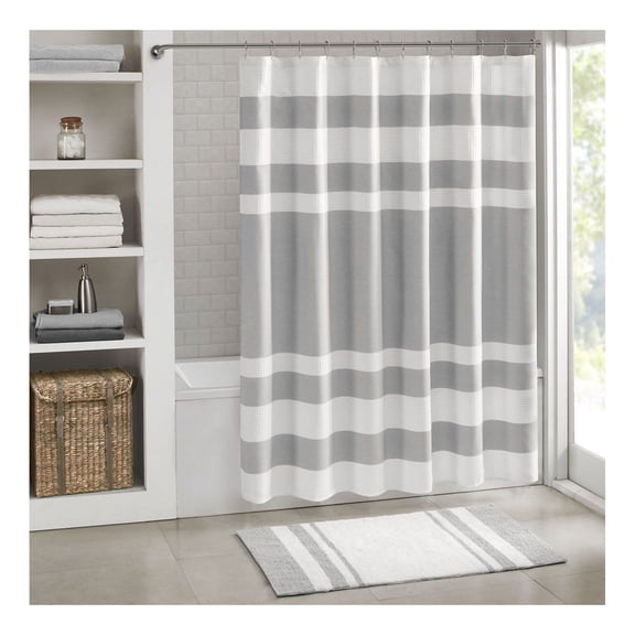 Waffle Weave Shower Curtain with Water Repellent Treatment, 72x72/84 Inches - Modern Bathroom Decor, Machine Washable, OEKO-TEX Certified