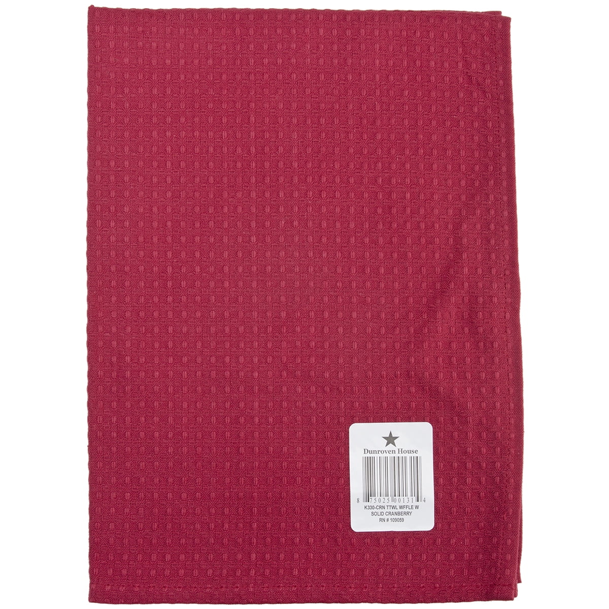 Waffle Weave Towel 20"X28"Cranberry, Pk 3, Dunroven House