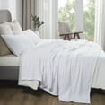 thumbnail image 1 of VHC Brands 100% Cotton Waffle Weave Queen Blanket 90"x90", Decorative Lightweight Spring and Summer Throw Blanket, Bedroom Decor for Bed, Couch, or Sofa, White, 1 of 4