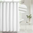thumbnail image 1 of Yiannan Waffle Weave White Fabric Shower Curtain,180"Wx70"L, 1 of 5