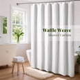 thumbnail image 1 of Yiannan Waffle Weave White Fabric Shower Curtain,66"Wx72"L, 1 of 5