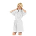 thumbnail image 1 of Waffle Womens Robe, Short Bathrobe Ladies, Small Medium, White Color, 1 of 3
