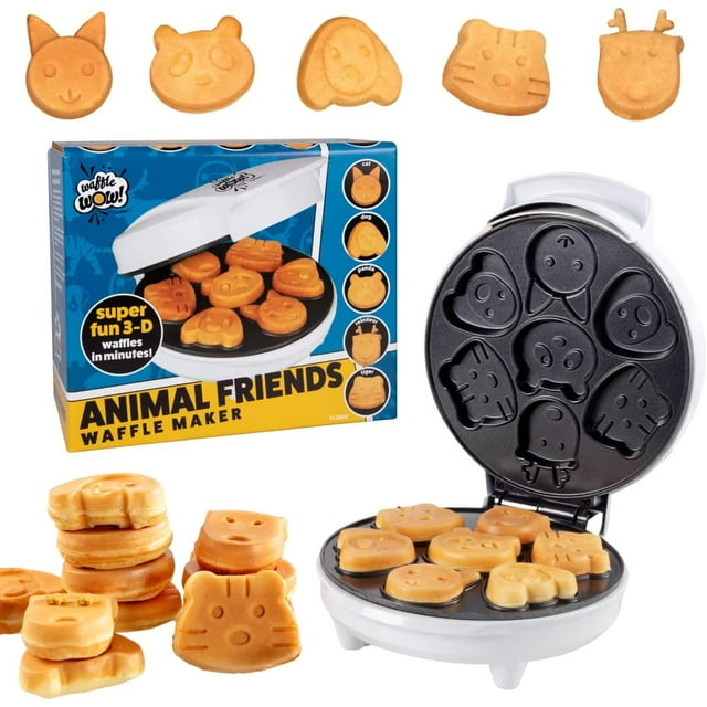 Waffle Wow! Animal Mini Waffle Maker Makes 7 Fun, Different Shaped