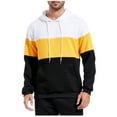 thumbnail image 1 of Waffleknit Hoodies for Men with Front Pocket Pullover Long Sleeve Sweatshirts Mens Casual Color Block Drawstring Athletic Workout Hoodie Tops, 1 of 8