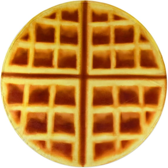 Waffles Blanket, Giant Flour Waffles Throw Blanket, Novelty Waffles Blanket for Your Family, Soft and Comfortable Flannel Waffles Blanket. (Brown and Yellow,60 inches)