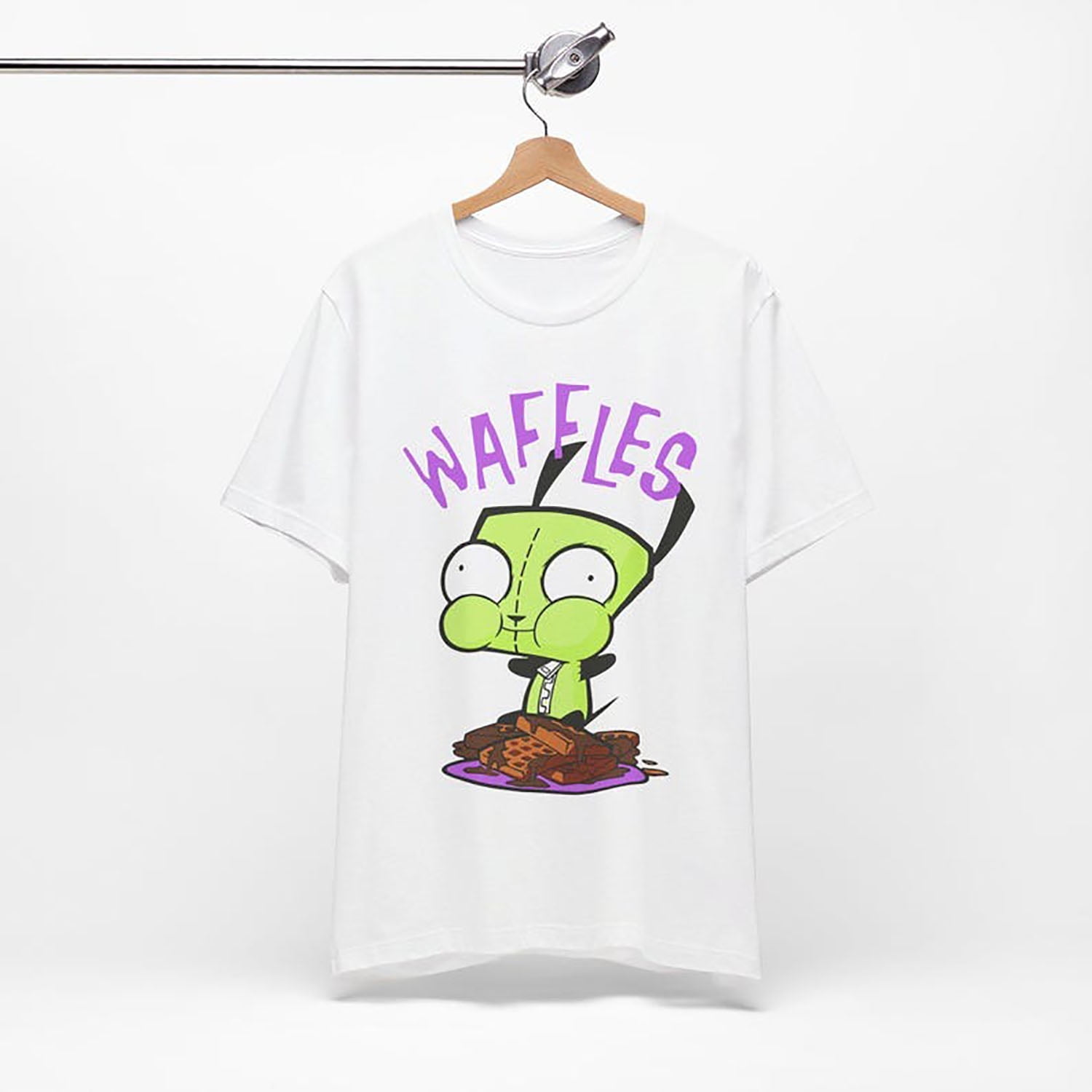 Waffles Invader Zim Gir shirt Unisex Emo Scene Styled Tee 2000 s Vintage Hot Topic Walmart