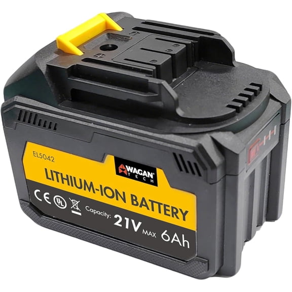 Wagan EL5042 21V Max 6.0Ah Lithium-Ion Battery Pack, Rechargeable Replacement Battery Compatible Cordless Power Tools