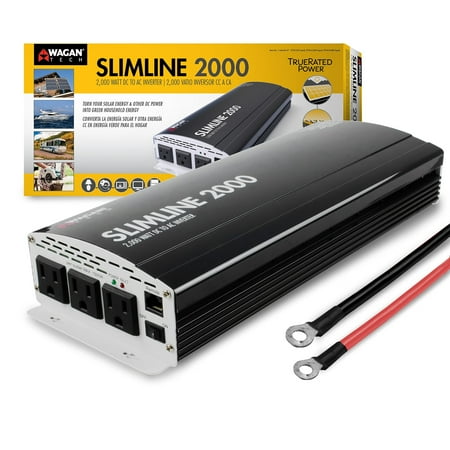 Wagan Tech SlimLine AC 2000W Inverter, Black, One Size