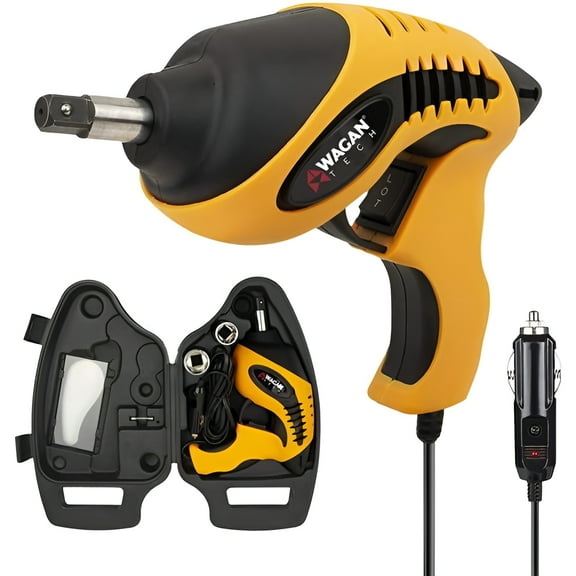 Wagan Tech 12V Roadside Impact Wrench, Yellow, One Size