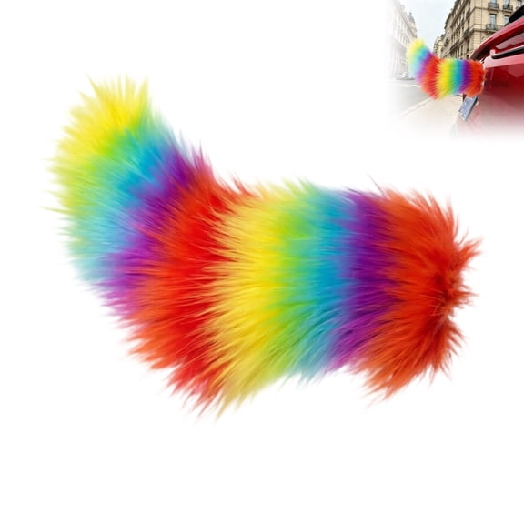 Wagging Car Tail Ornament, Remote & Sound Activated Auto Rear Decoration, USB Rechargeable Fun Vehicle Mod, 11.11" Long-Multicolor