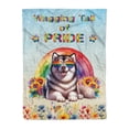 thumbnail image 1 of Wagging Tail Alaskan Malamute Celebrates Rainbow Pride Month LGBT LGBTQ+ Cozy Fleece Blanket Alaska Mal Dog Lovers Gifts Warm Soft Throw Blanket - 01003, 1 of 5
