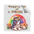 thumbnail image 1 of Wagging Tail Alaskan Malamute Celebrates Rainbow Pride Month LGBT LGBTQ+ Cutout Transfer Sticker Alaska Mal Dog Lovers Gifts Transparent Decal Art Decor - 01003, 1 of 5