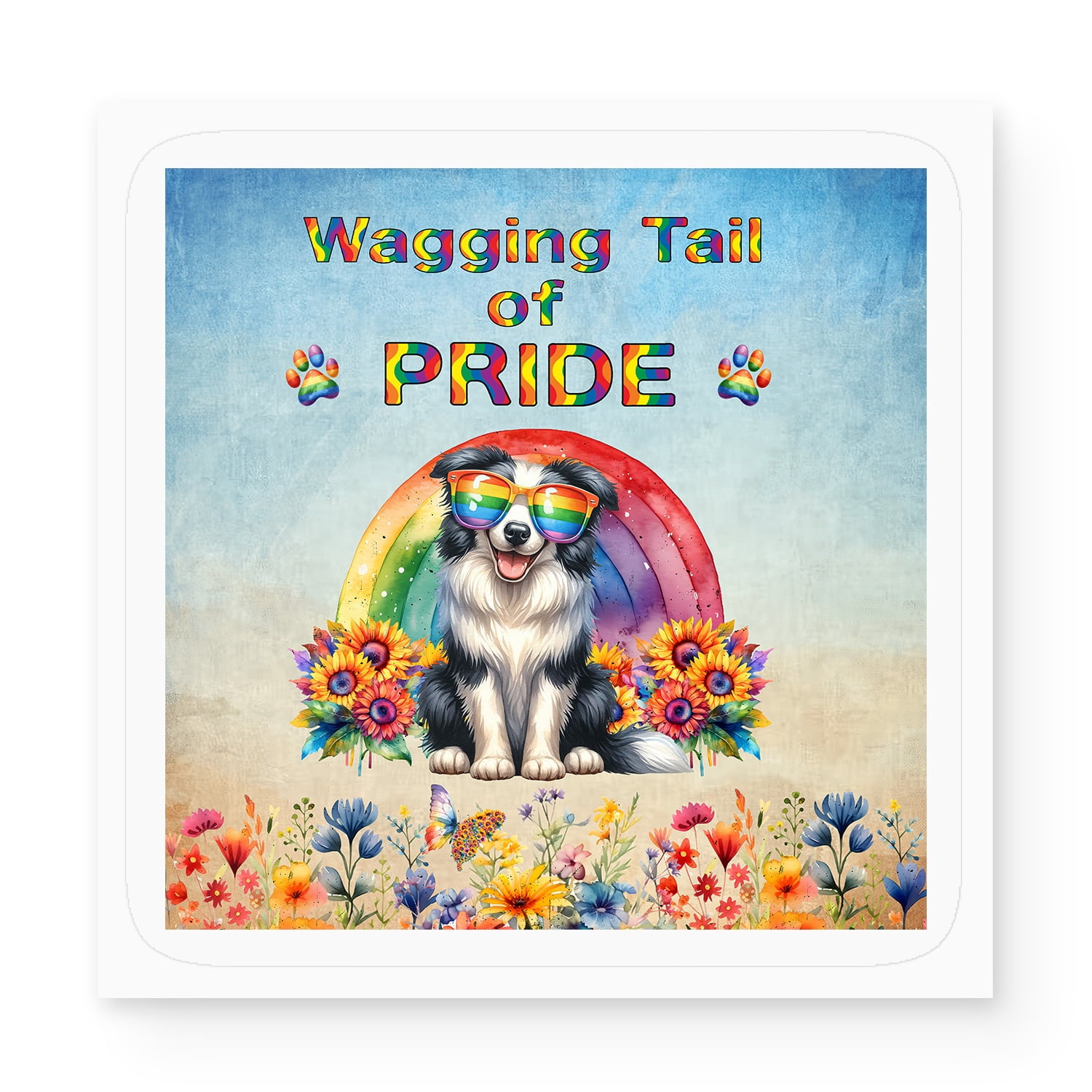 Wagging Tail Border Collie Celebrates Rainbow Pride Month LGBT LGBTQ+ ...