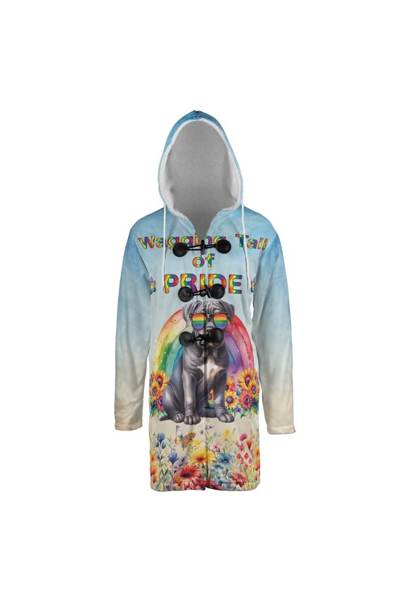 Wagging Tail Cane Corso Celebrates Rainbow Pride Month LGBT LGBTQ+ All Over Print 3D Hooded Duffle Toggle Coat Italian Mastiff Dog Lover Gifts Idea - 01003
