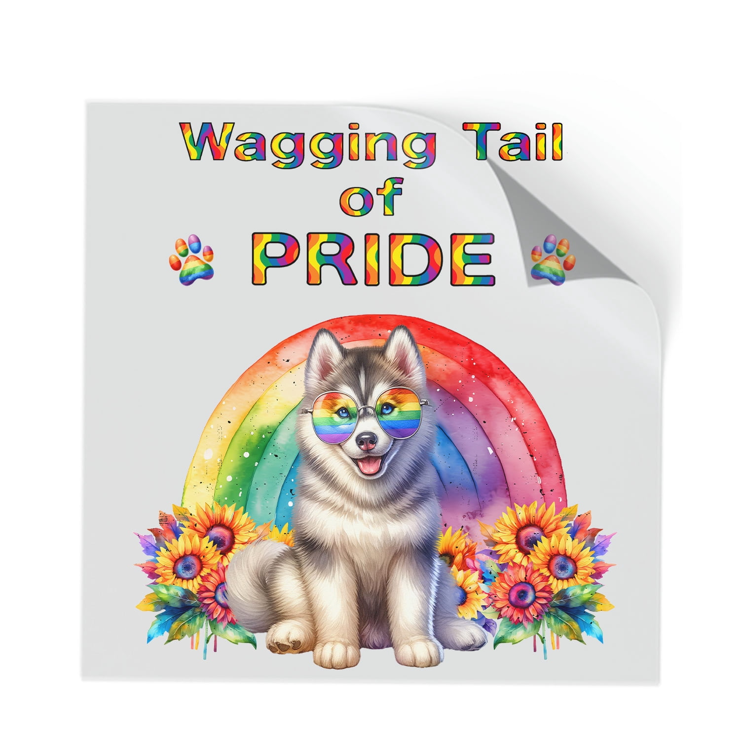 Wagging Tail Siberian Husky Celebrates Rainbow Pride Month LGBT LGBTQ+ ...