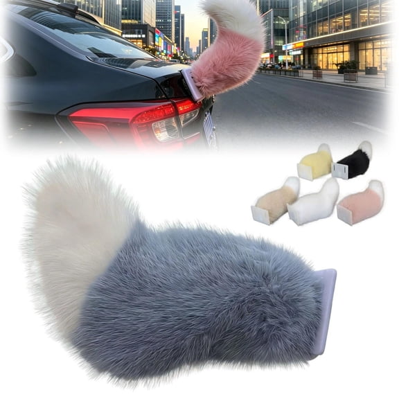 Wagging Tail for Car, Cute Fuzzy Wagging Moving Tail for Car Exterior Decoration, Handmade Rechargeable Auto Trunk Charm