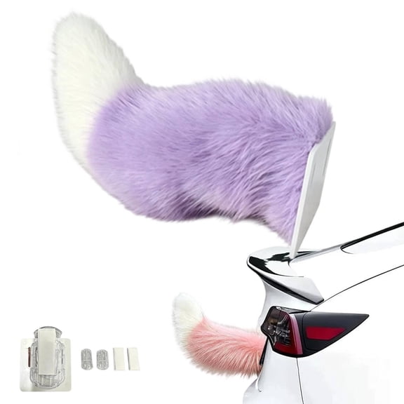Wagging Tail for Car, Remote Control Electric Auto Trunk Tail, Cute Fuzzy Moving Faux Fur Animal Costume Tail Charm Cosplay Accessory