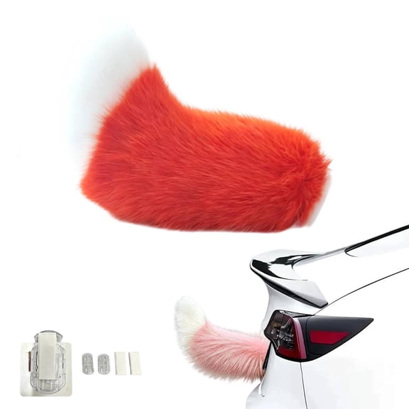 Wagging Tail for Car, Remote Control Electric Auto Trunk Tail, Cute Fuzzy Moving Faux Fur Animal Costume Tail Charm Cosplay Accessory