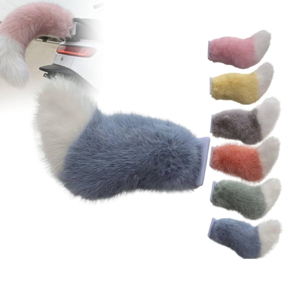 Wagging Tail for Car, Remote Control Electric Auto Trunk Tail, Cute Fuzzy Moving Faux Fur Animal Costume Tail Charm Cosplay Accessory