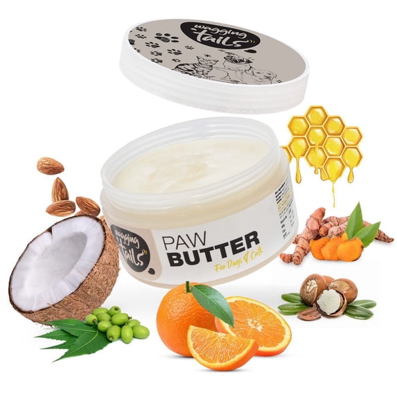 Wagging Tails Paw Butter for Cats, 1.76 fl oz - Natural Ingredients, Heals Cracked Paws