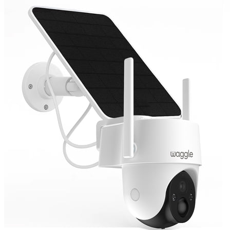 Waggle 4G LTE Security Outdoor Camera- No WiFi Needed, Wireless, Solar Powered, 355° Pan & 100°Tilt, Built-in SIM Card, Color Night Vision - Supports Multiple Carriers for Connectivity