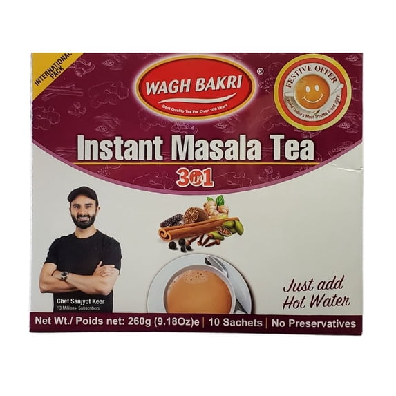 Wagh Bakri Instant Masala Tea 3in1 Premix 10 Sachets 260g (Pack of 5)
