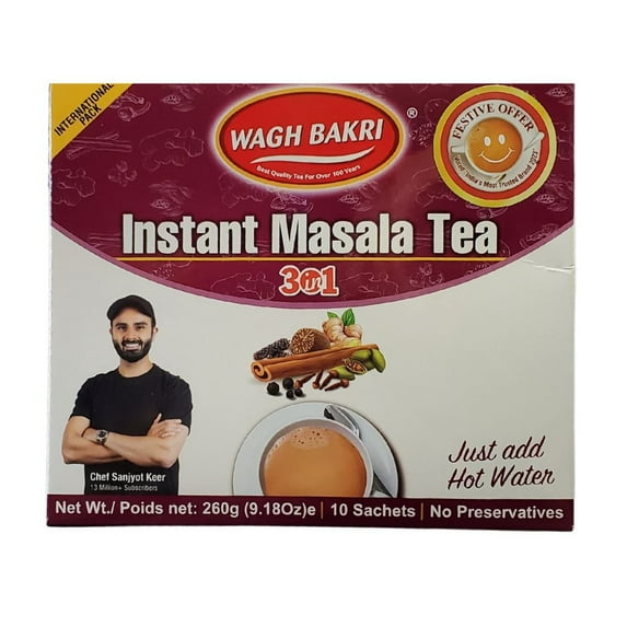 Wagh Bakri Instant Masala Tea 3in1 Premix 10 Sachets 260g