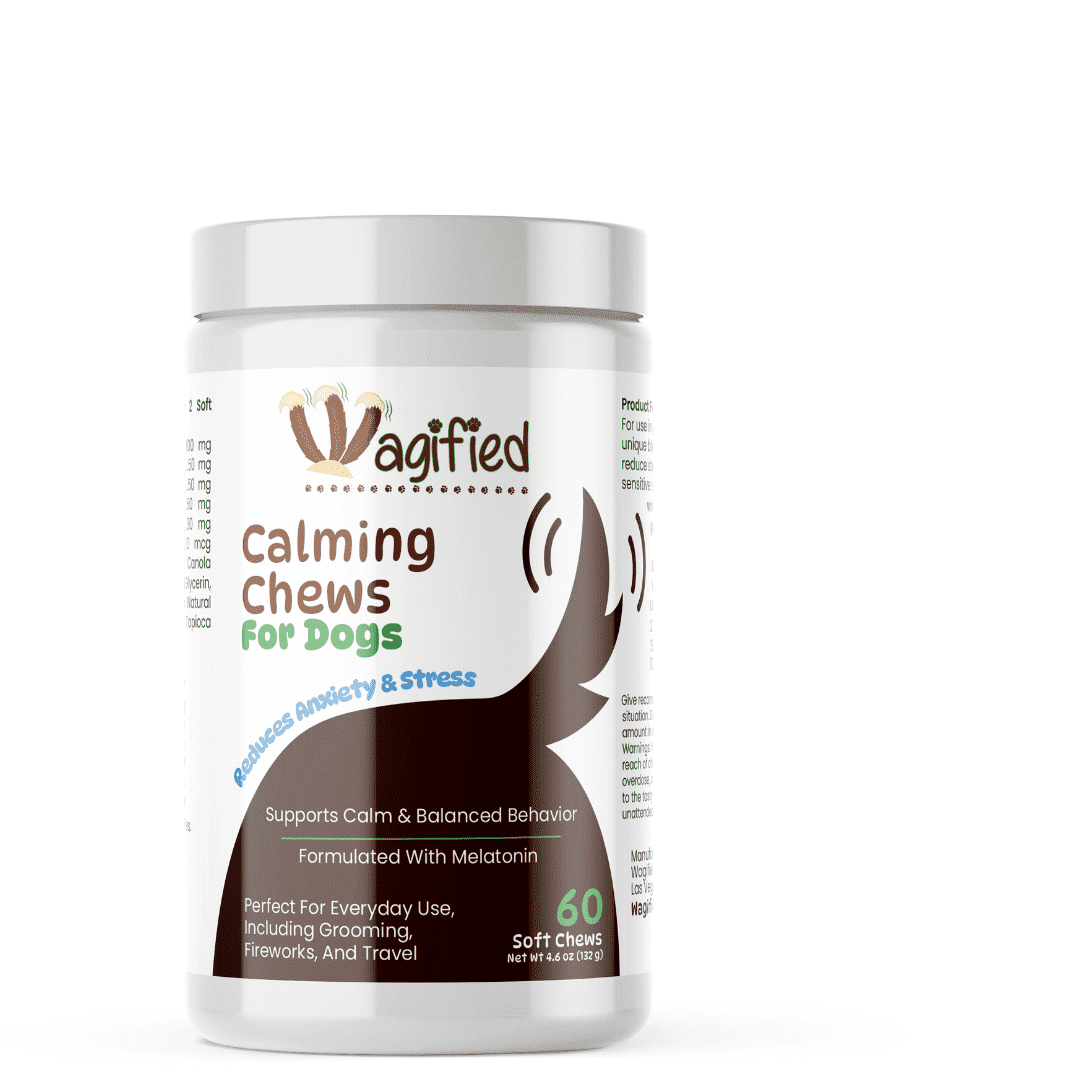 Wagified Calming Chews for Dogs with Melatonin - Stress & Anxiety Relief, Behavior Support, 60 Soft Chews