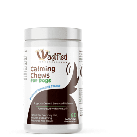Wagified Calming Chews for Dogs with Melatonin - Stress & Anxiety Relief, Behavior Support, 60 Soft Chews