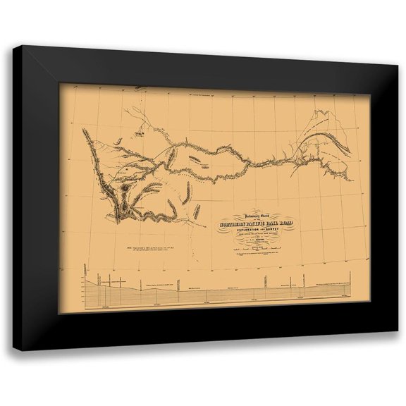 Wagner 14x11 Black Modern Framed Museum Art Print Titled - Northern Pacific Railroad Preliminary Survey 2