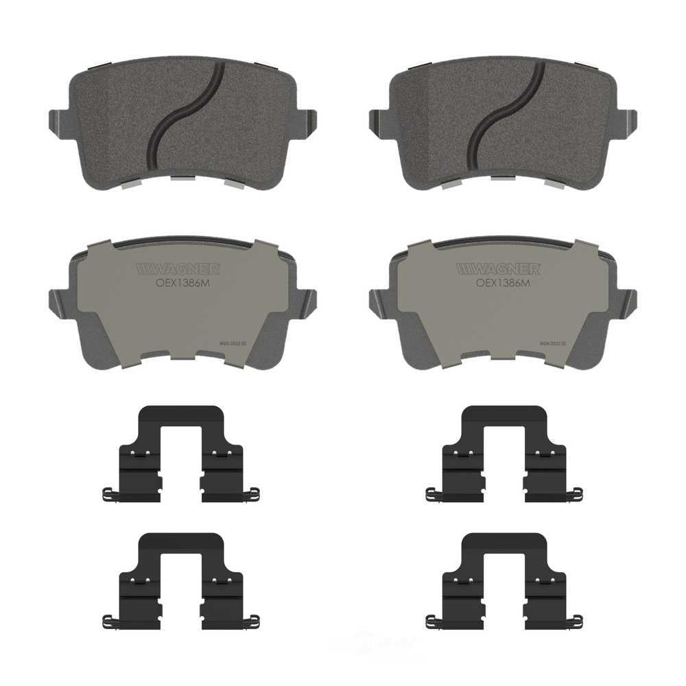 Wagner Brake OEX1386M OEX Rear Disc Brake Pad Set Premium Semi - Met