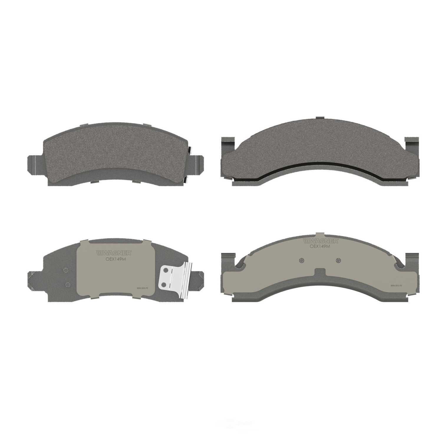 Wagner Brake OEX149M OEX Front; Rear Disc Brake Pad Set Premium Semi - Met, Rear Disc Brake Pad Set