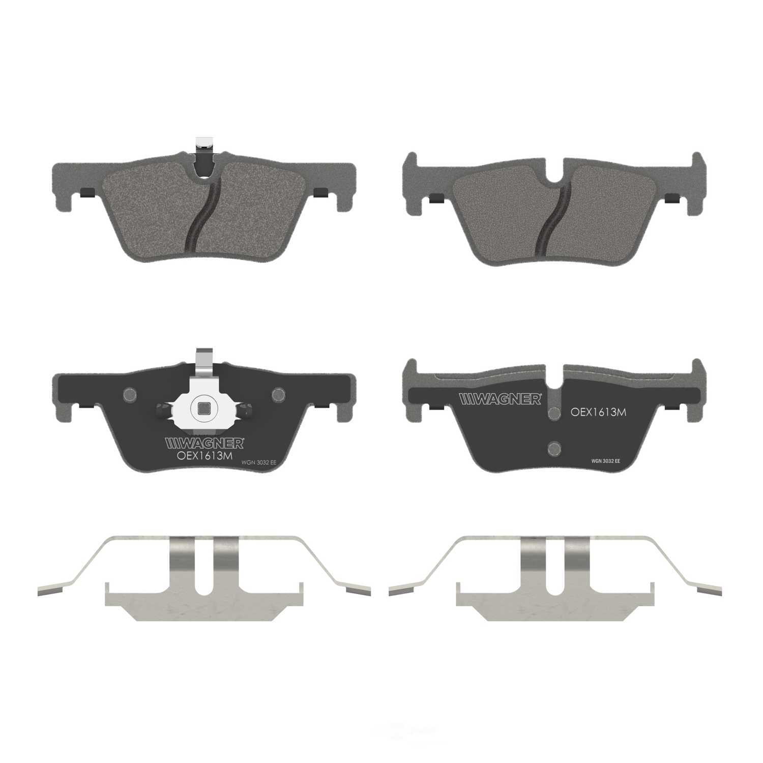 Wagner Brake OEX1613M OEX Rear Disc Brake Pad Set Premium Semi - Met
