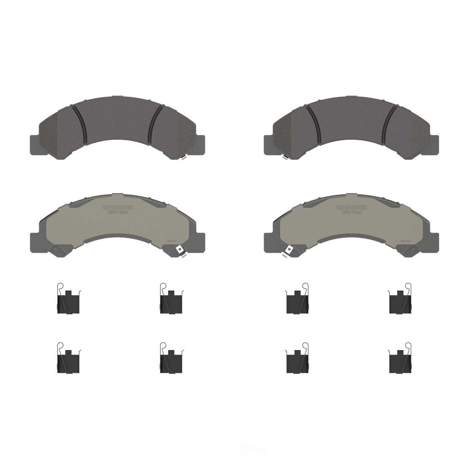 Wagner Brake OEX1732M OEX Front Disc Brake Pad Set Premium Semi - Met