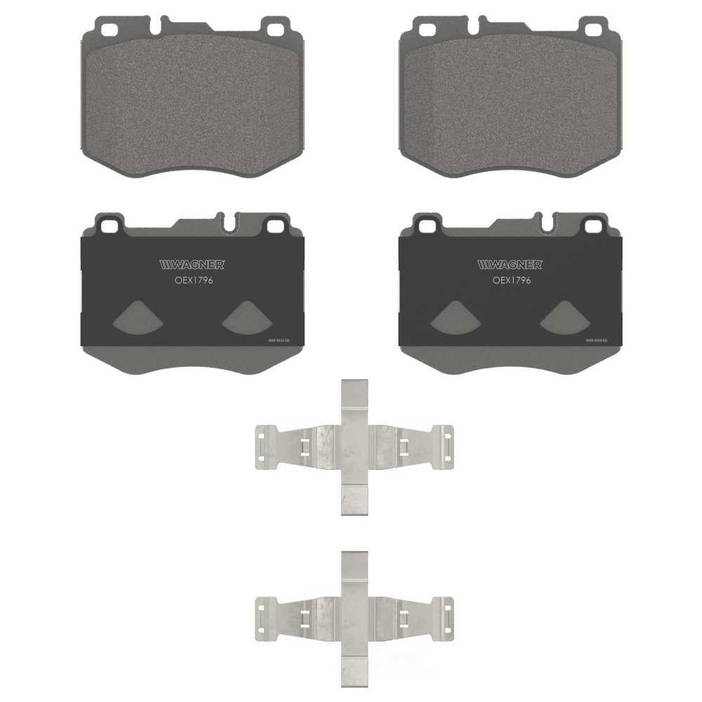 Wagner Brake OEX1796 OEX Front; Rear Disc Brake Pad Set Premium Ceramic, Rear Disc Brake Pad Set